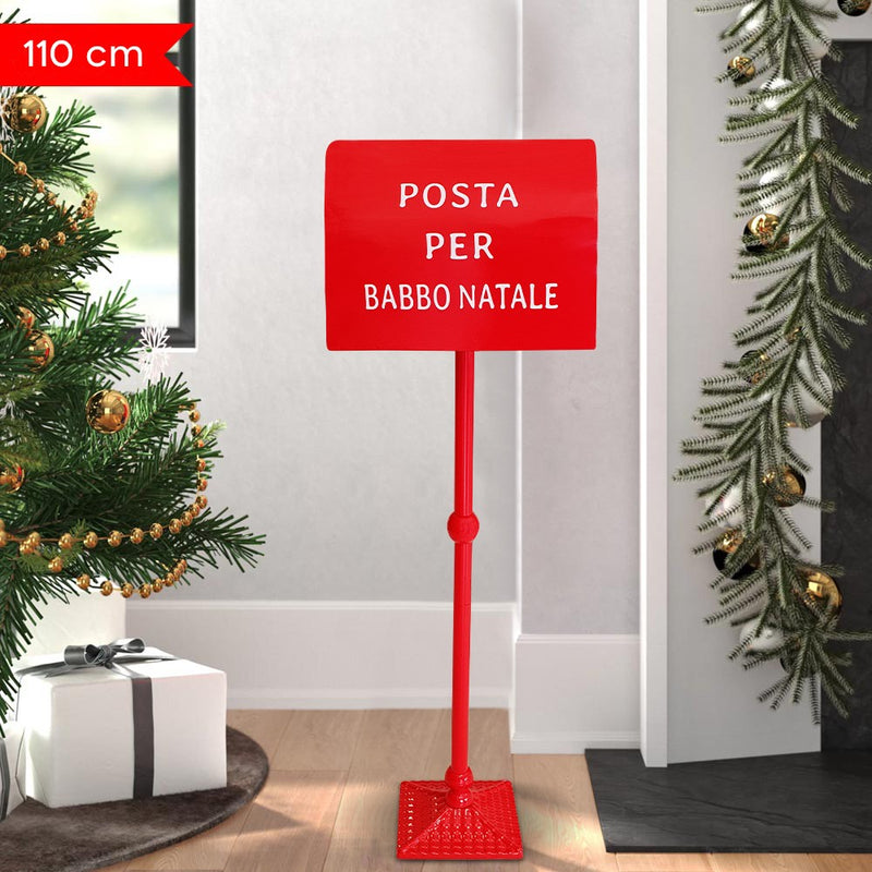 Cassetta della Posta di Babbo Natale 110 cm Rossa-4