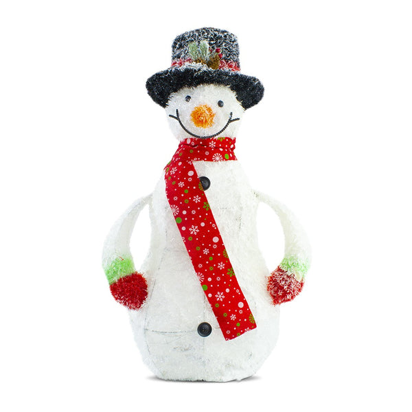 sconto Bonhomme de Neige Décoratif avec Lumières Led 65 cm avec Écharpe et Bonnet