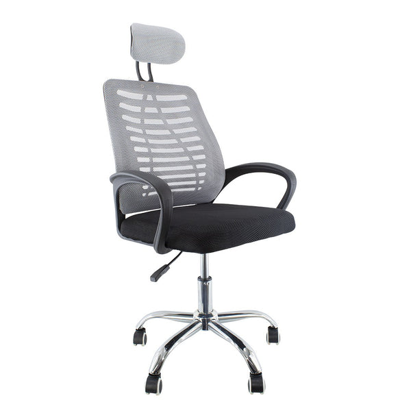 prezzo Chaise de bureau de direction grise avec appui-tête et accoudoirs