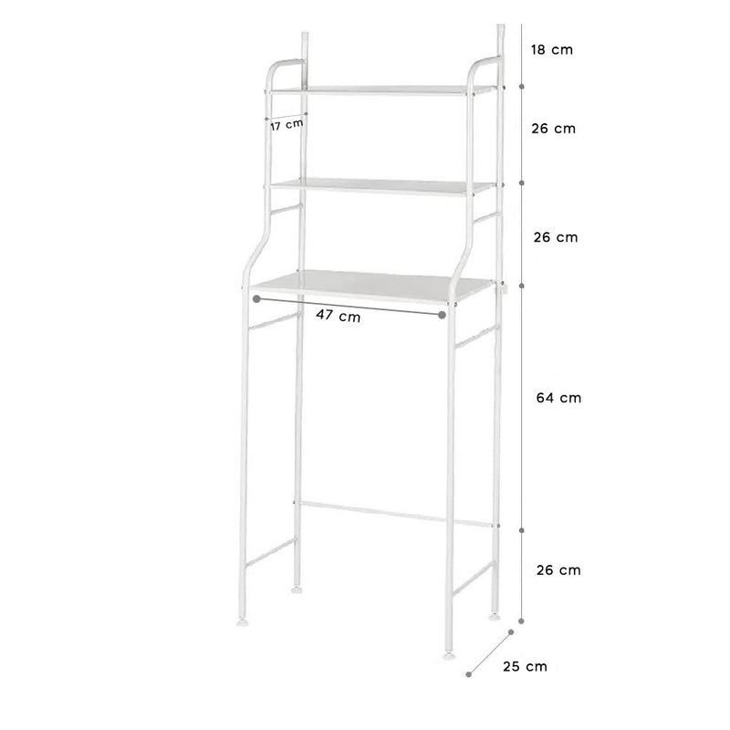 Scaffale Multifunzione per Lavatrice 47x25x160 cm Rack Mensole Salvaspazio-5