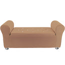 Panca Scendiletto Pouf Contenitore 120x39x55 cm in Tessuto Effetto Velluto Tortora-1