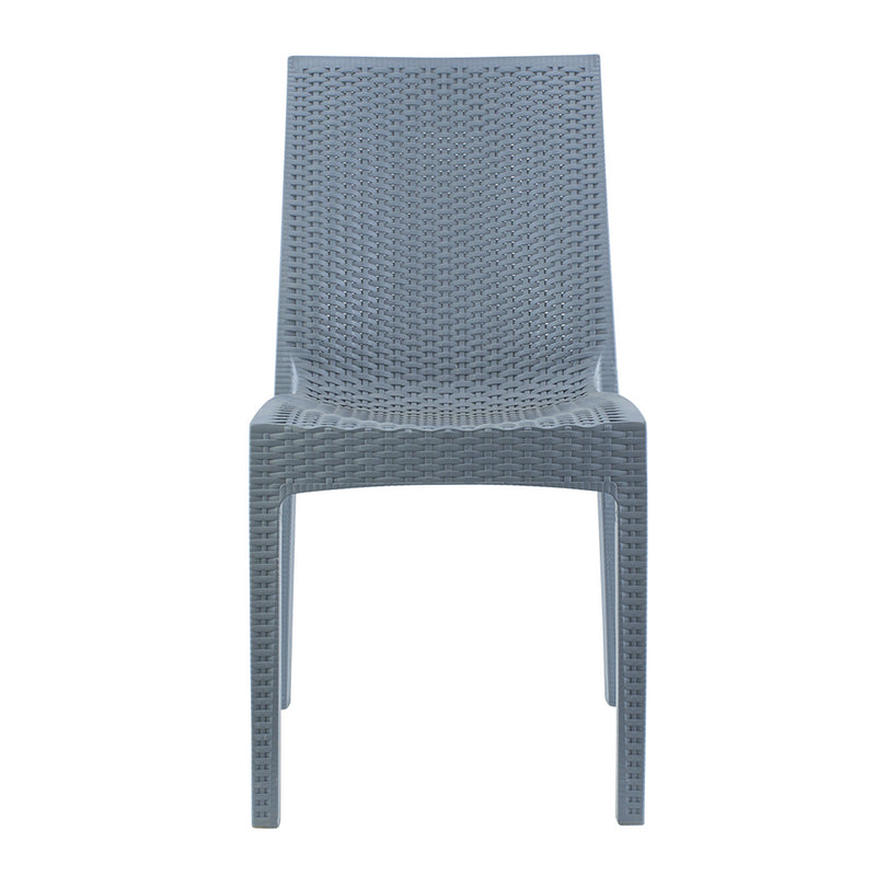 Set 2 Sedie da Giardino in Stile Rattan Grigio-2