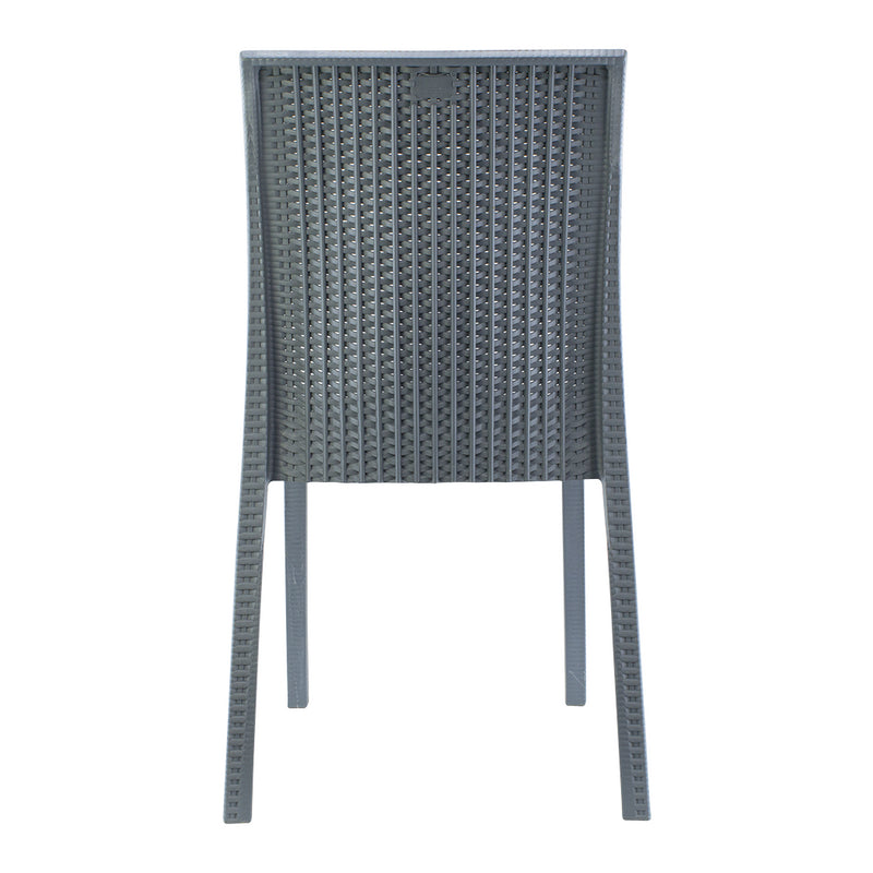 Set 2 Sedie da Giardino in Stile Rattan Grigio-5