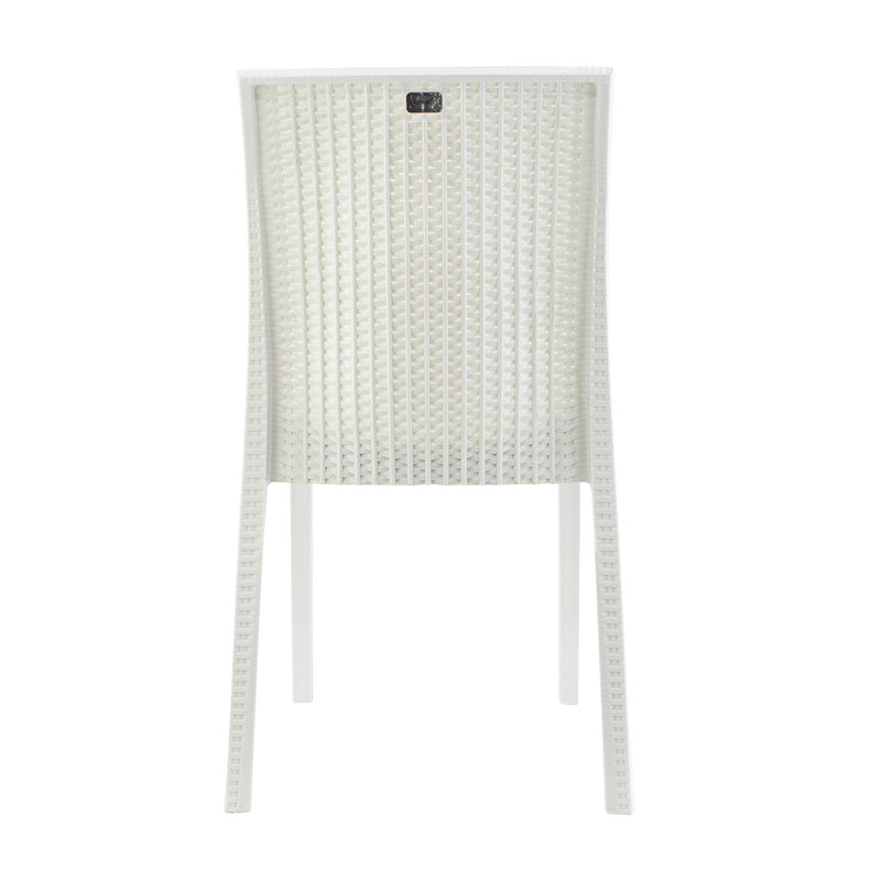 Set 2 Sedie da Giardino in Stile Rattan Bianco-5