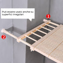 Mensola Estensibile per Armadi 35x45cm Scaffale Telescopico per Mobili Beige-4