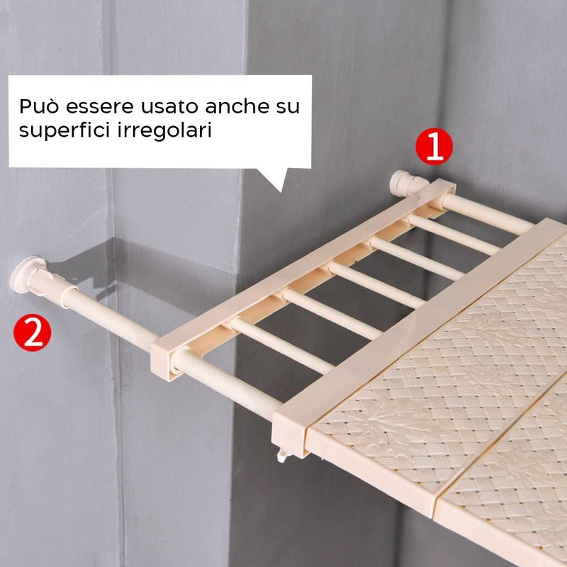 Mensola Estensibile per Armadi 35x45cm Scaffale Telescopico per Mobili Beige-4