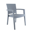 Set 2 Sedie da Giardino in Stile Rattan Grigio-1