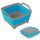 Plateau Lavabo Multifonctions Pliable 30,5x30 cm 9 Litres avec Bouchon de Vidange Silicone Bleu