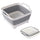 Plateau Lavabo Pliable Multifonctions 30,5x30 cm 9 Litres avec Bouchon de Vidange en Silicone Gris