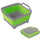 Bac Multifonction Pliable 30,5x30 cm 9 Litres avec Bouchon de Vidange Silicone Vert