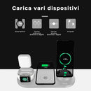 Stazione di Ricarica Wireless 6 in 1 Compatibile per  iPhone AirPods Apple Watch Bianco-3