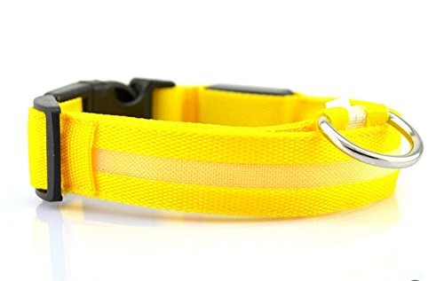 online Collier réglable lumineux à led Taille XL pour chiens et chats Jaune