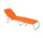 Chaise Longue Pliante avec Structure de Dossier Réglable en Acier Orange