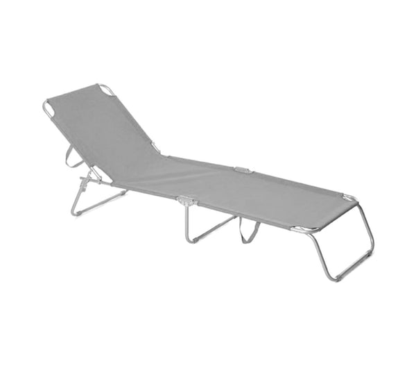 Chaise Longue Pliante avec Structure de Dossier Réglable en Acier Gris prezzo