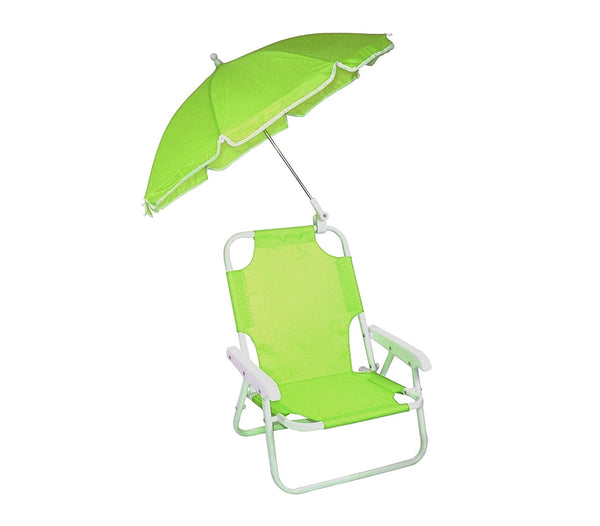 Chaise pliante pour enfant avec parasol vert sconto