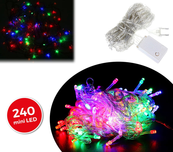 sconto Lumières de Noël 240 LED 11,56m Multicolore Intérieur