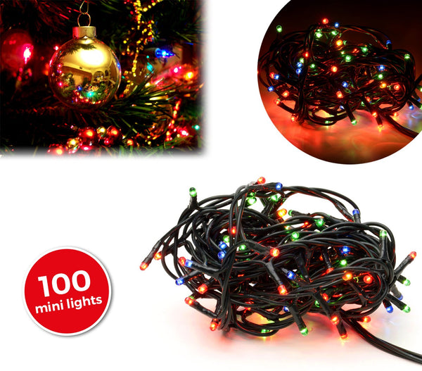 Lucioles de Noël multicolores 100 lumières 8 jeux de lumières 6 mètres acquista