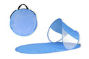 Stuoia da Spiaggia 139x66x58 cm Struttura Pop Up con Parasole Tessuto Impermeabile Azzurro-2