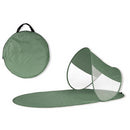 Stuoia da Spiaggia 139x66x58 cm Struttura Pop Up con Parasole Tessuto Impermeabile Verde-2