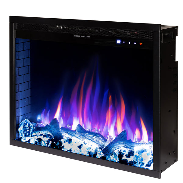 acquista Cheminée Électrique Encastrable 50,8x64,6x19,5 cm Effet Flamme 1500W Thomas Noir