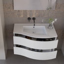 Mobile Bagno Sospeso 90 cm Lavabo e Specchio Bonussi Corona Bianco Larice-3