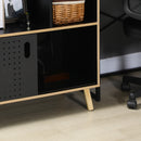 Libreria Moderna 80x40x165 cm in MDF e Truciolato Nero e Legno Naturale-9