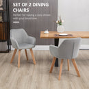 Set 2 Sedie Imbottite 54x57x80 cm in Velluto e Legno Grigio-4