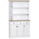 Credenza 3 Ripiani 3 Cassetti e 3 Ante 101x39x180,5 cm in Legno Bianco-1