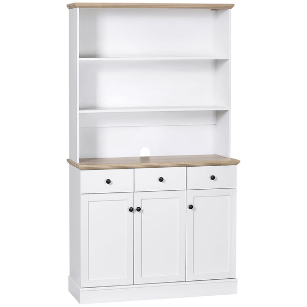 prezzo Credenza 3 Ripiani 3 Cassetti e 3 Ante 101x39x180,5 cm in Legno Bianco