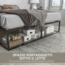 Struttura Letto Matrimoniale 190x160x35 cm con Doghe in Compensato e Contenitore Inferiore Nero-5