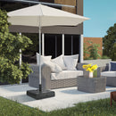 Base per Ombrellone da Giardino 3.5 m con Maniglie 49x49x36,5 cm in HDPE e Acciaio Nero-2