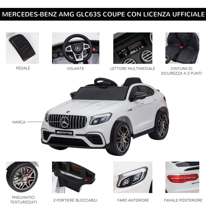 Macchina Elettrica per Bambini 12V con Licenza Mercedes GLA 45 AMG Bianca-6