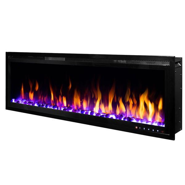 Cheminée électrique encastrable 43,3x126,32x14,2 cm Effet Flamme 1500W Schubert 50 Noir sconto