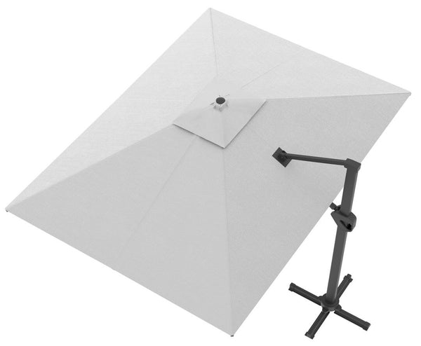 Parasol de jardin décentralisé 3x4m en aluminium avec toile en polyester gris et blanc Mosini Blues sconto