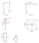 Ombrellone da Giardino Decentrato 3x3m in Legno Telo in Acrilico Danieli San Francisco Ecrù-5