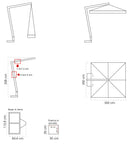 Ombrellone da Giardino Decentrato 3,5x3,5m in Legno Telo in Acrilico con Balza Danieli San Francisco Ecrù-5