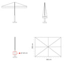 Ombrellone da Giardino 2,5x3,5m in Legno Telo in Acrilico Danieli Sydney Ecrù-5