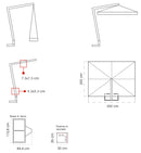 Ombrellone da Giardino Decentrato 2x3m in Legno Telo in Acrilico con Balza Danieli Tokio Ecrù-2