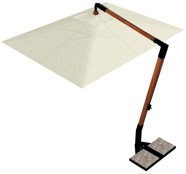 Parasol de Jardin Décentralisé 2x3m en Bois avec Housse Acrylique Ecru sconto