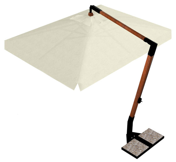 Parasol de Jardin Décentralisé 2,5x3,5m en Bois avec Housse Acrylique Ecru online