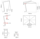 Ombrellone da Giardino Decentrato 2,5x3,5m in Legno Telo in Acrilico Ecrù-2