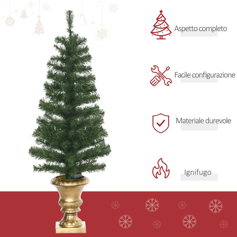 Albero di Natale Artificiale H120 cm 140 Rami con Luci LED Verde-4