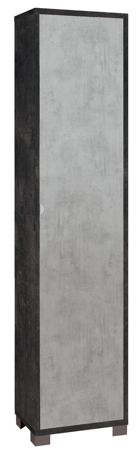 acquista Armadio 1 Anta 43x190x29 cm Ossido Nero/Cemento