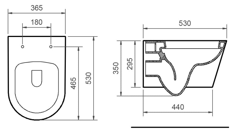 WC Sospeso in Ceramica 36,5x53x35 cm Oceano Bonussi Bianco Lucido-4