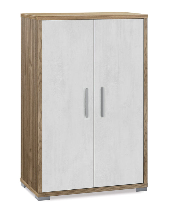 Armadietto Multiuso 2 Ante 71x110x41 cm Noce Stelvio/Ossido Bianco acquista