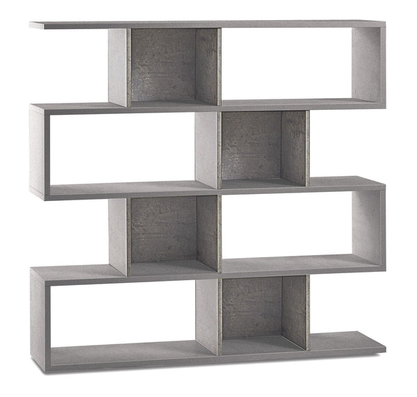 acquista Libreria Modulare 4 Ripiani 150x144x38 cm Cemento