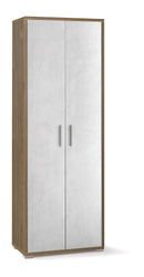 Armadio 2 Ante 71x199x41 cm Noce Stelvio/Ossido Bianco-1