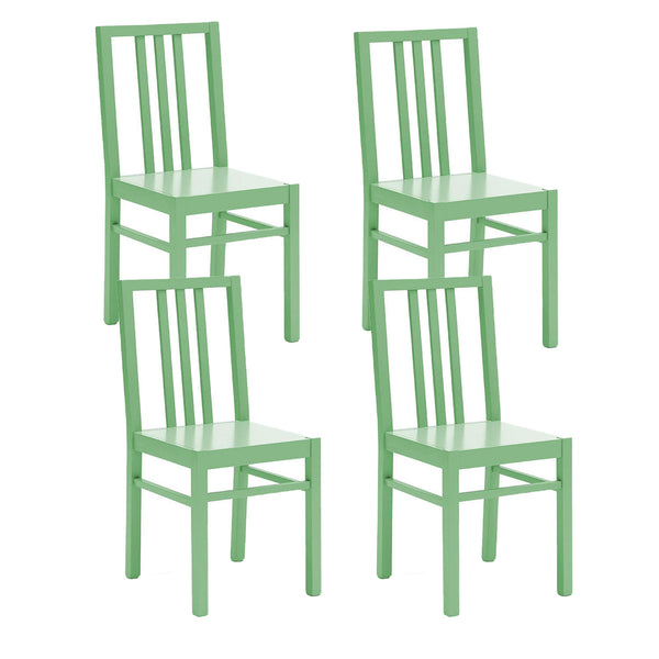 prezzo Set 4 Sedie 39.5x39.5x86.5 cm in Legno Mina Verde