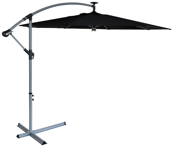 Parasol de Jardin Ø3m Décentralisé en Aluminium avec LED Morel Noir prezzo