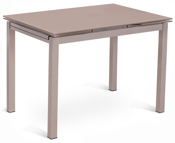 Table Extensible 130/200x80x75 cm en Métal avec Plateau en Verre Cappuccino prezzo